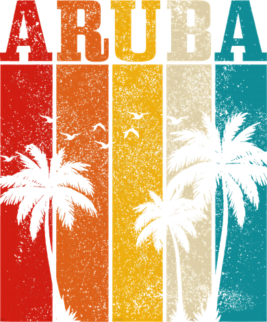 Aruba Vintage Surf Palm Trees Surfer Souvenir Toddler T-Shirt