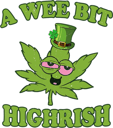 A Wee Bit Highrish Funny 420 Weed Marijuana St Patricks Day Kids Hoodie