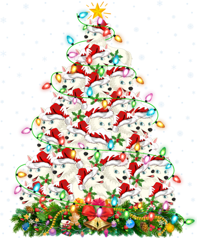 Arctic Wolf Lover Xmas Lights Arctic Wolf Christmas Tree Coaster