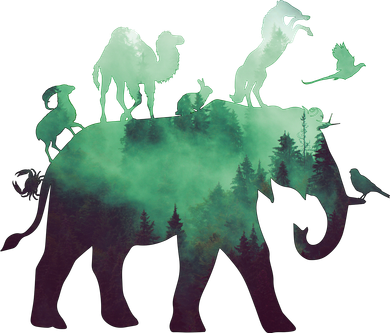 Animal Wild Life Forest Double Exposure Kids Sweatshirt
