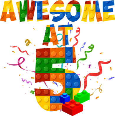 Awesome At 5 Cute Birthday Building Blocks Women's Hoodie