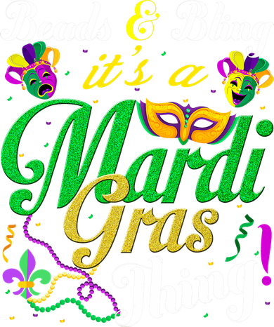 Beads And Bling ItS A Mardi Gras Thing Carnival Costume Kids T-Shirt