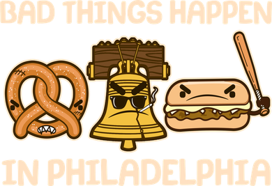Bad Things Happen in Philadelphia Pretzel Liberty Bell Cheesesteak Apron