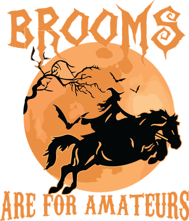 Brooms Are For Amateurs Horse Riding Funny Halloween Costume Bucket Hat