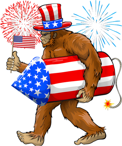 Bigfoot American Flag Funny 4th Of July Sasquatch Believe Women's Tank Top