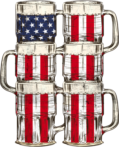 Beer American Flag Patriotic American Outfit 4th Of July Funny Gift Coffee Mug