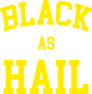 Black As Hail Yellow College Logo Kids T-Shirt
