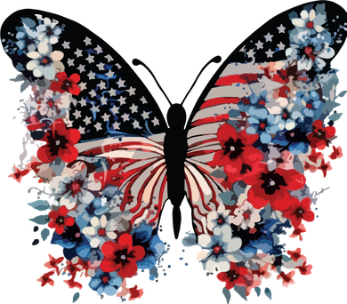 Butterfly America Patriotic 4th Of July Kids Sweatshirt