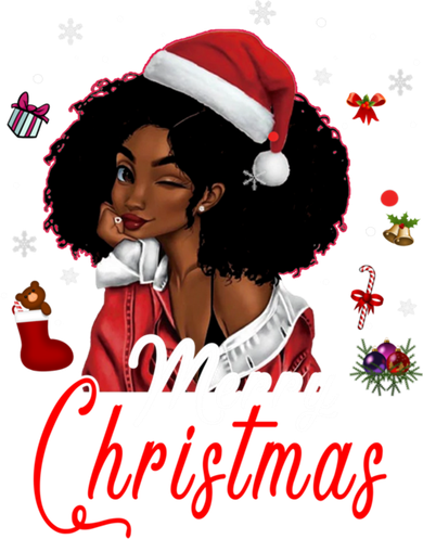 Black African Santa Hat African American Merry Christmas Pj Cool Gift Kids T-Shirt
