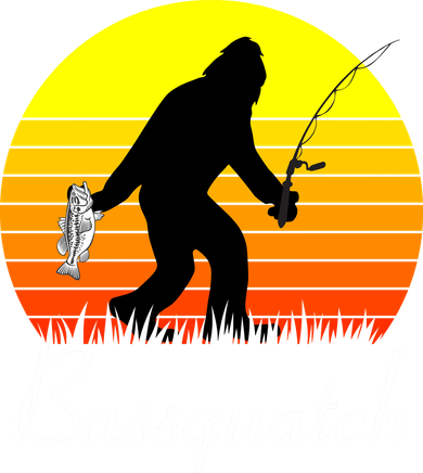 Bassquatch Bigfoot Fishing Kids T-Shirt