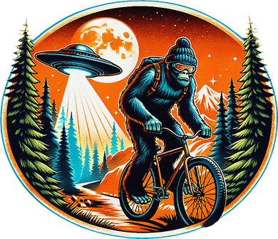 Bigfoot Alien Ufo Bicycle Ride Sasquatch On Bicycle Tank Top