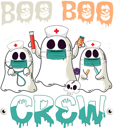 Boo Boo Crew Halloween Ghost Nursing Nurse T-Shirt