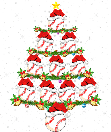 Baseball Ball Christmas Santa Love Lights Xmas Boys Kids Long Sleeve Shirt