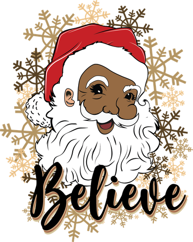 Black Believe Santa Claus Fun African American Santa Kids T-Shirt