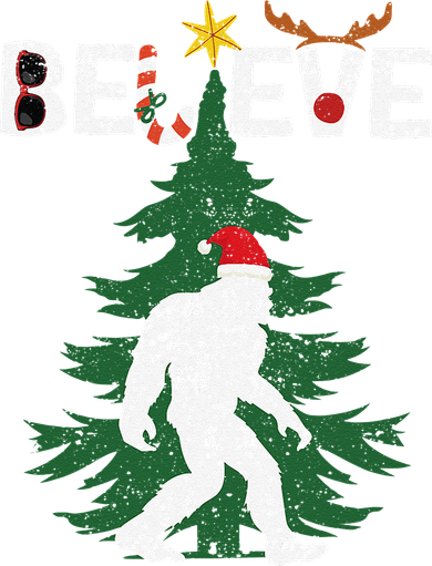 Believe Bigfoot Sasquatch Yeti Santa Hat Christmas Pajamas Women's Sweatshirt