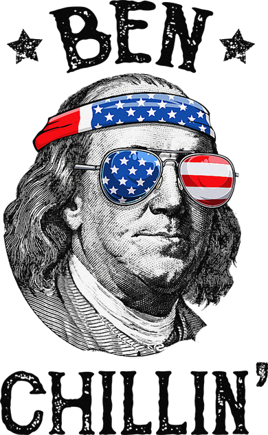 Ben Chillin 4th of July Ben Franklin USA Independence Flag Bucket Hat