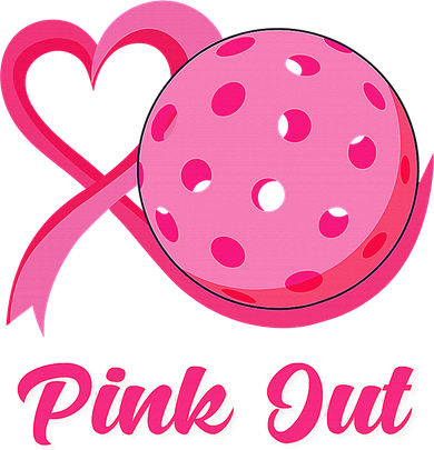 Breast Cancer Awareness Heart Ribbon Pickleball Pink Out Doddie Hoodie