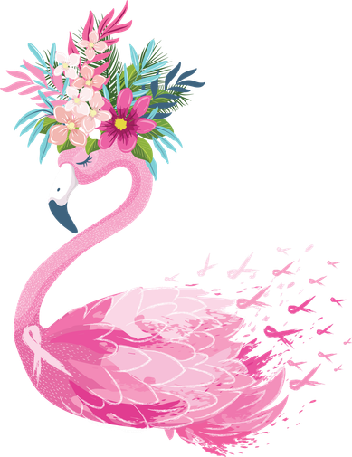 Breast Cancer Awareness Flamingo Floral Doggie Tank