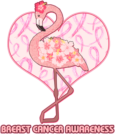 Breast Cancer Awareness Pink Flower Flamingo Kids Sweatshirt