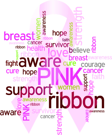 Breast Cancer Awareness Word Mash-Up Tank Top