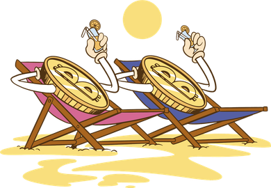 Bitcoin Crypto Beach Vacation Coaster