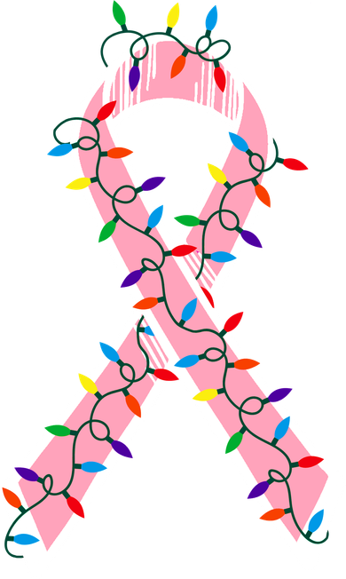 Christmas Lights Breast Cancer Ribbon Toddler T-Shirt