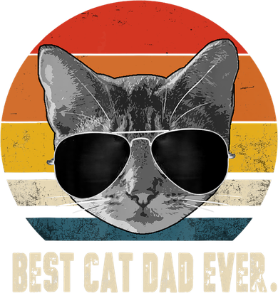 Best Cat Dad Ever Shirt Vintage Retro Cat Daddy Cat Father TShirt Coaster