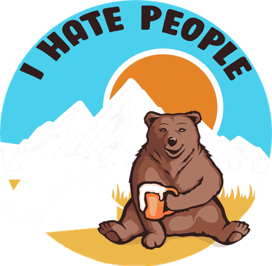 Bear Funny Camping I Hate People Baby Bodysuit