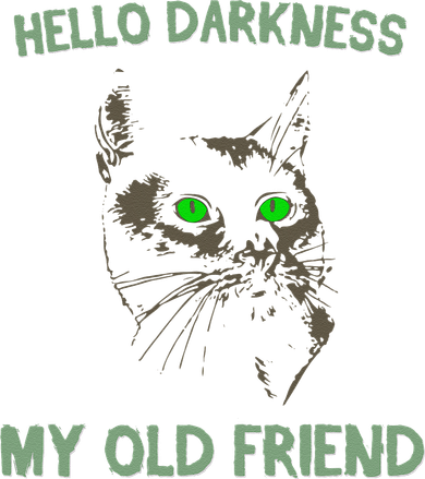 Black Cat Hello Darkness My Old Friend Hat