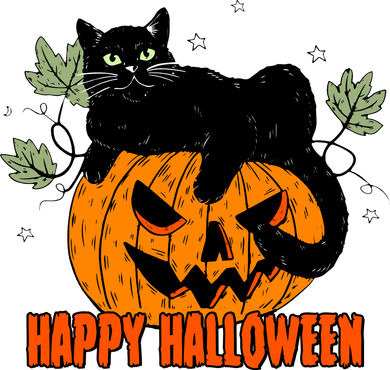 Black Cat Pumpkin Halloween Day Sublimation Retro Halloween Tank Top