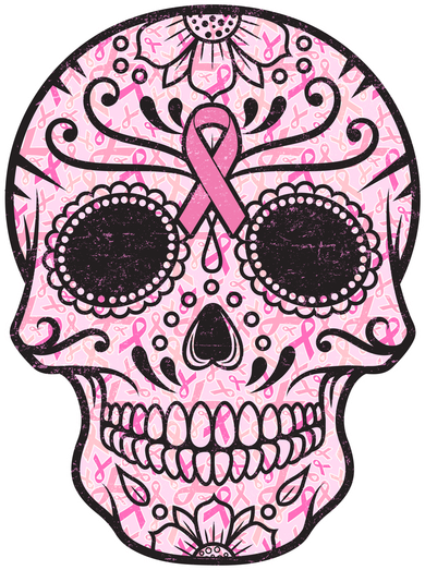 Breast Cancer Sugar Skull Day Of The Dead Dia De Los Muertos Kids Long Sleeve Shirt