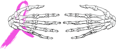 Breast Cancer Skeleton Hands Kids Sweatshirt
