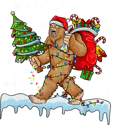 Bigfoot Christmas Tree Lights Xmas Sasquatch Lovers Doddie Hoodie