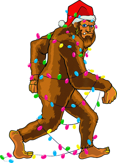 Bigfoot Christmas Tree Lights Xmas Funny Sasquatch Lovers Doddie Hoodie