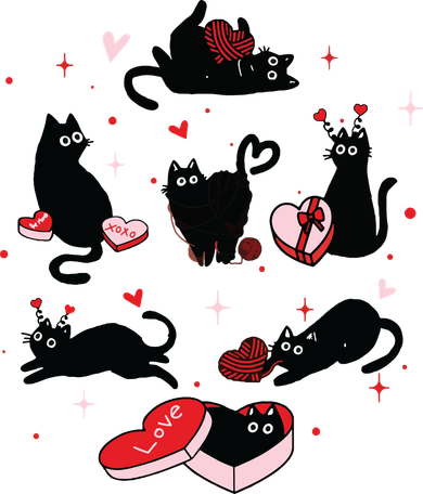 Black Cat Valentine Shirts Cat Valentines Day Cat Mom Valentines Hoodie