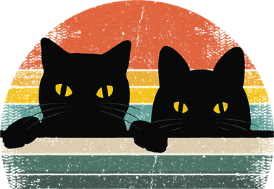 Black Cat Vintage Retro Style Cats Lover Gift Long Sleeve Shirt