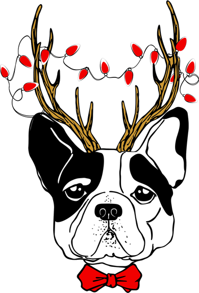 Bulldog Deer Antlers Coffee Mug