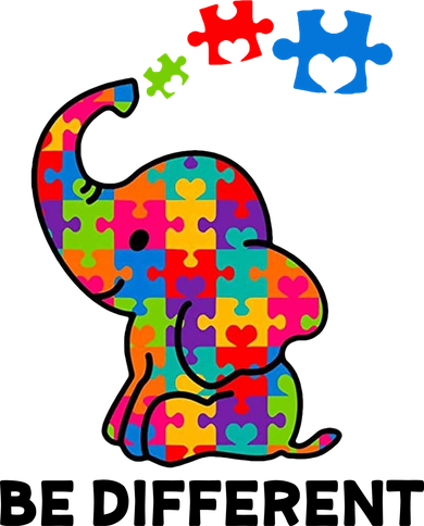 Be Different Autism Awareness Elephant Doddie Hoodie