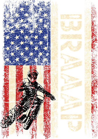 Braaap Dirt Bike Usa American Flag Motocross Biker Tumbler