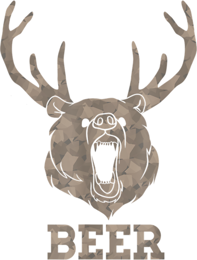 Bear Deer Beer Drinking Camo Antlers Hunting Camping Women's Tank Top