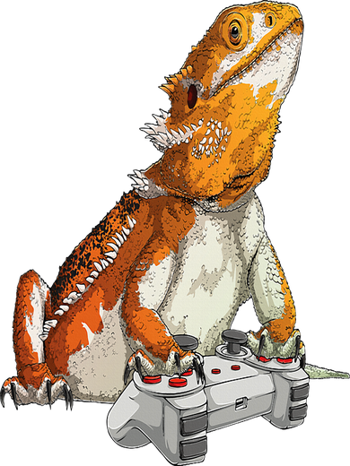Bearded Dragon Playing Video Games Reptiles lizard Gamers Kids T-Shirt