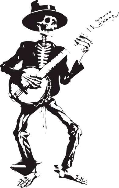 Banjo Dancing Skeleton Bluegrass Music Festival Coaster