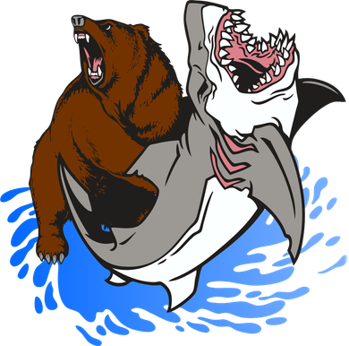 Bear Attacking Shark Toddler Hoodie