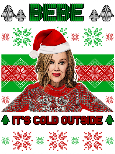 Bebe It's Cold Outside Ugly Christmas Sweater Button