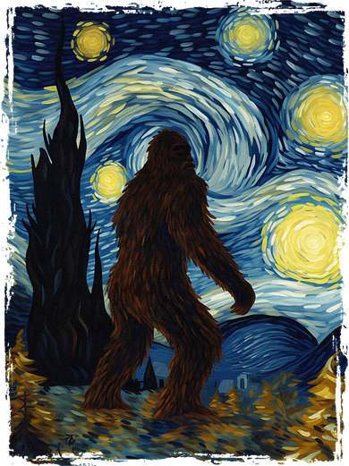 Bigfoot For  Bigfoot Starry Night Van Gogh Doddie Hoodie