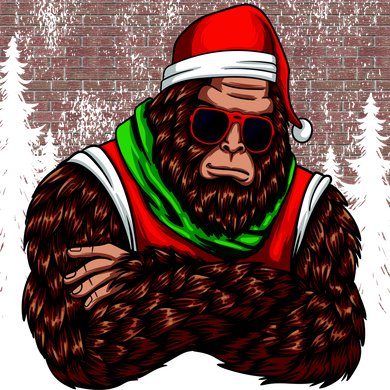 Bigfoot Funny Christmas Hipster Doddie Hoodie