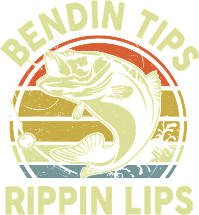 Bass Fish Dad Bendin Tips Rippin Lips Funny Papa Fishing Button