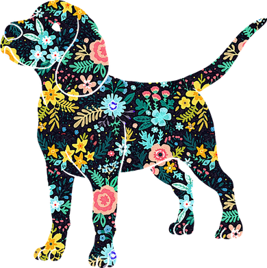 Beagle Floral Dog Silhouette Graphic Kids Sweatshirt