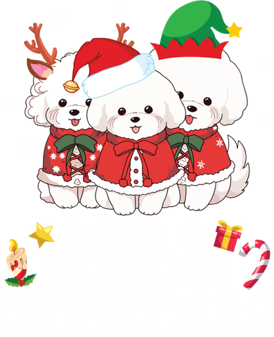 Bichon Frise Dogs Merry Day Mom Dad Have A Pawsome Christmas Cute Gift Women's Tank Top