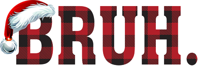 Bruh Funny Merry Christmas Buffalo Plaid Family Matching Pjs Ornament